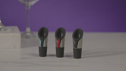 Wine Pourer and Stopper in Deep Teal