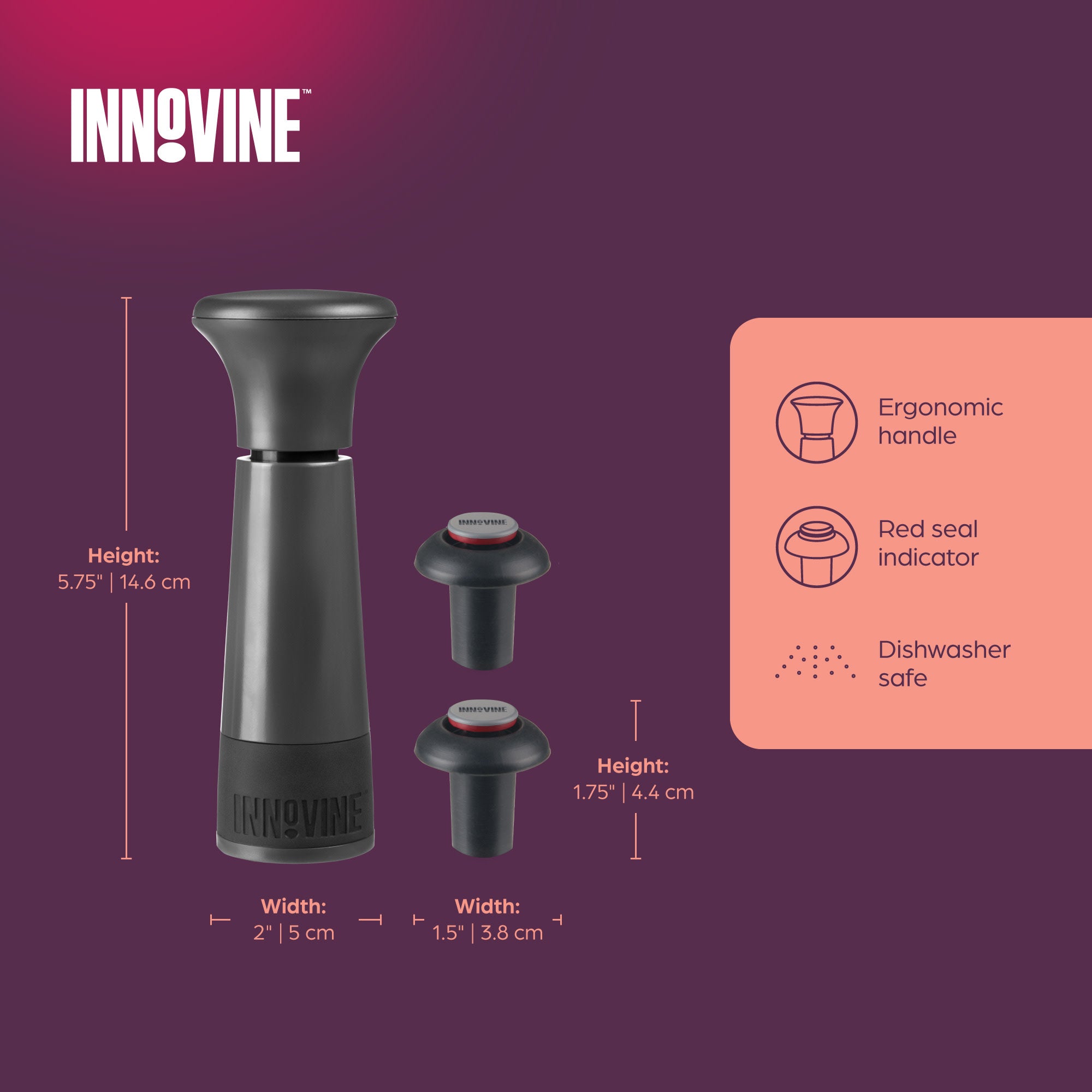 Vacuum Pump Wine Saver in Graphite